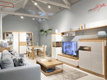 Pokój dzienny i jadalnia meble Jasny Lyon Wójcik