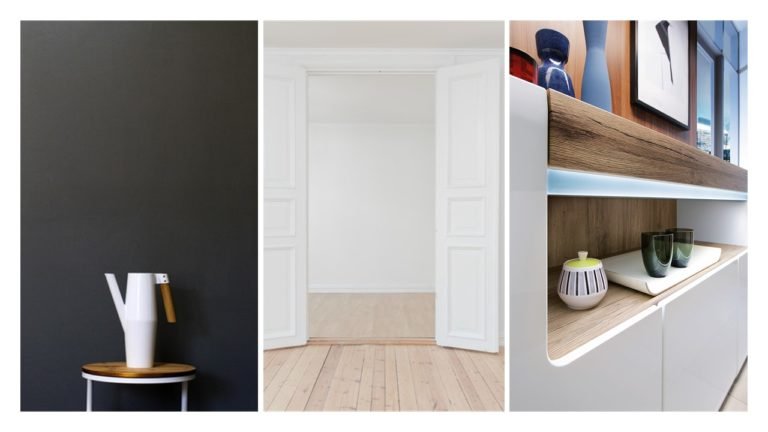 biel i drewno we wnętrzach