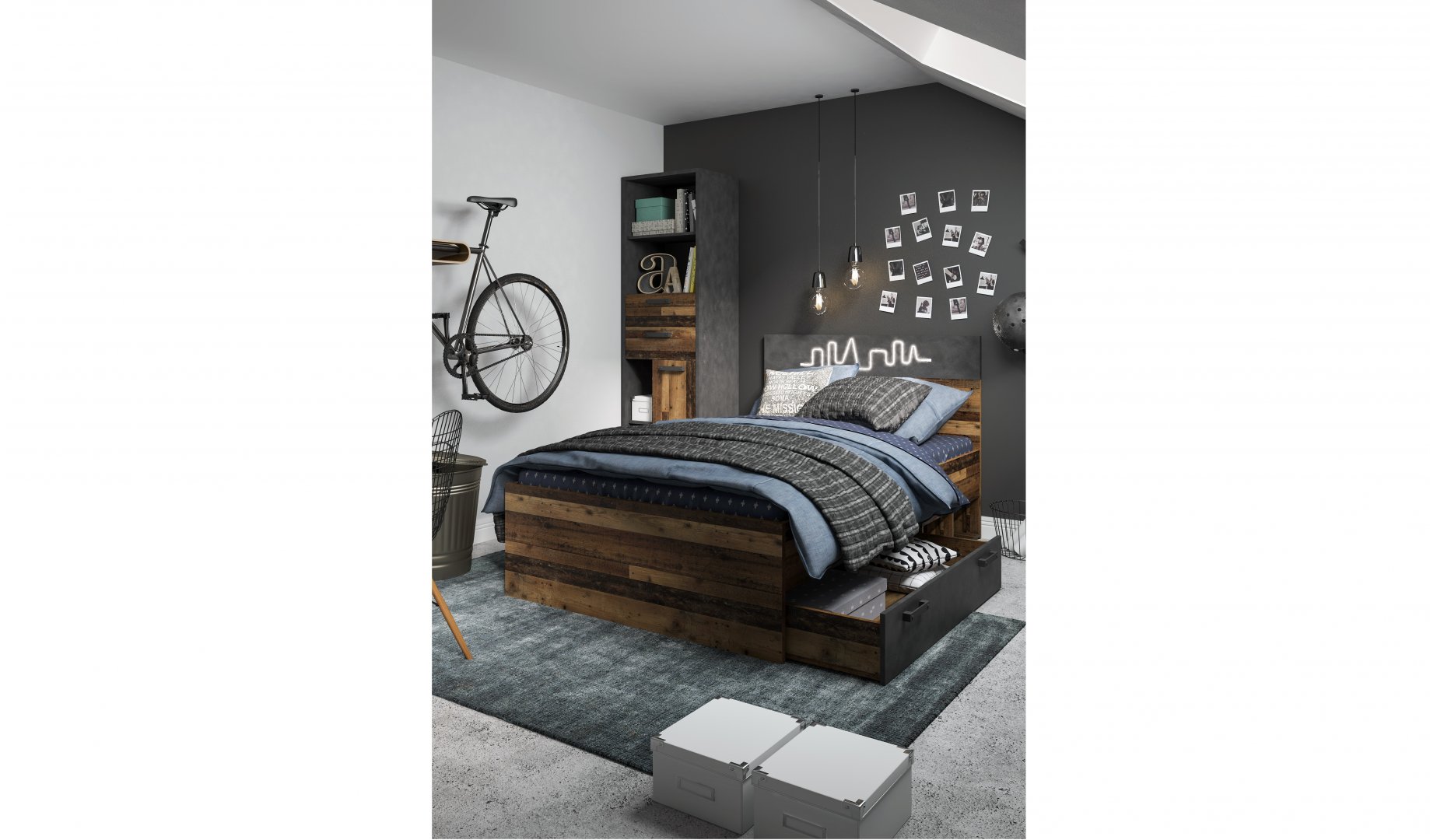 ciemne meble dla nastolatka