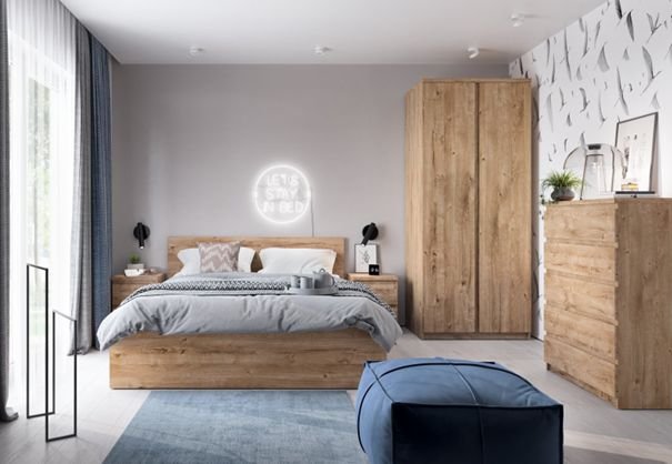 Jasna sypialnia urządzenie