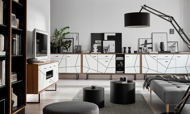 Nowoczesna komoda w salonie