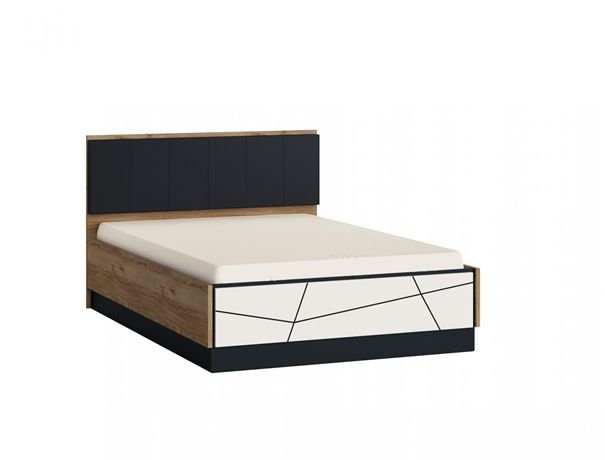 Łóżko z zagłówkiem tapicerowanym