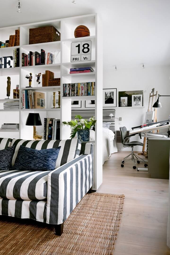 Regał dzielący pokój dzienny Regał dzielący pokój dzienny